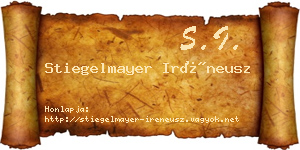 Stiegelmayer Iréneusz névjegykártya